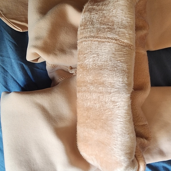 Fleece lined, beige, warm, winter, tights with feet. Sz Small - Picture 5 of 6